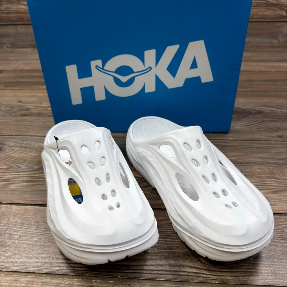 Hoka Mens Size 9 W 11 Ora Recovery Mule White 1147951 WWH Slip On Comfort NEW